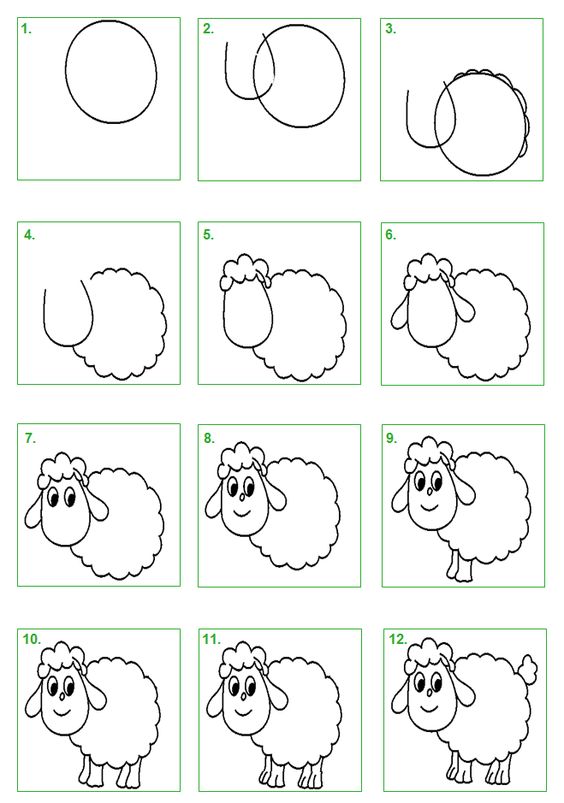 Hình mẫu cho bé tập vẽ con vật đơn giản hình ảnh 8