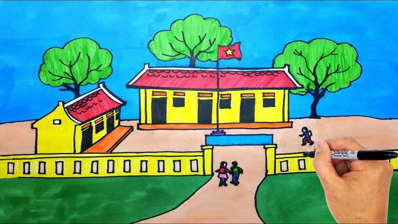 Tuyển tập dượt những tranh ảnh tô color ngôi trường thiếu nhi đẹp tuyệt vời nhất  Trường Mầm non  Hoàng Anh Quận Bình Tân