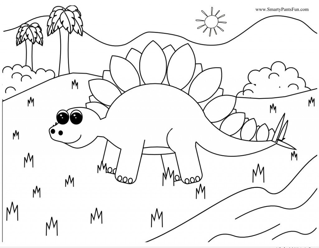 Hình tô màu con khủng long cho bé 5 tuổi