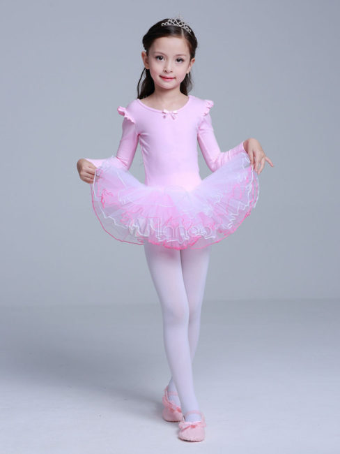 Mua Đầm múa ballet cho bé gái  Mẫu áo trắng 3 nơ lưng váy chấm bi hồng   130 125135cm  Tay ngắn tại MiuMon Shop